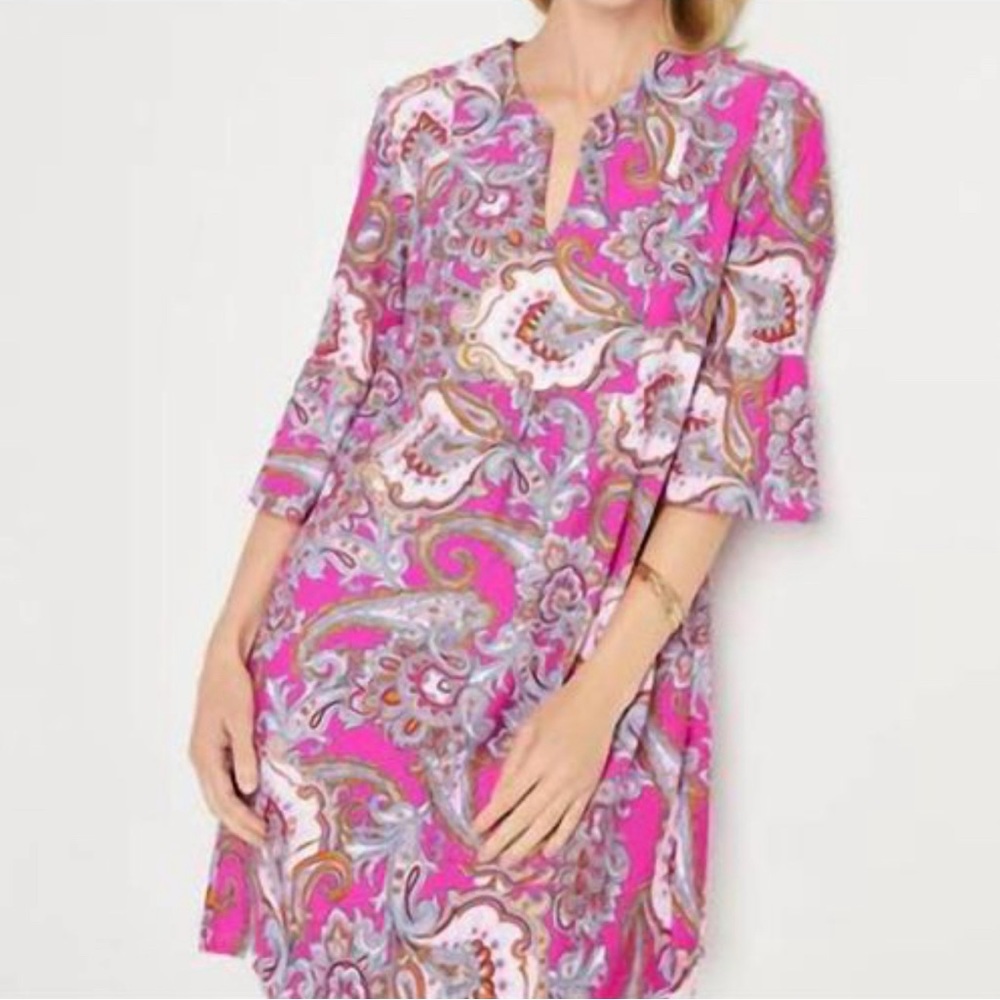 Jude Conally Pink Kerry Dress In Palm Beach Paisley
